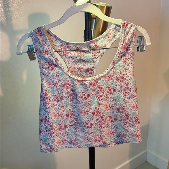 Evolution and Creation Floral Tank Top - Pink and Blue - Picture 1 of 3